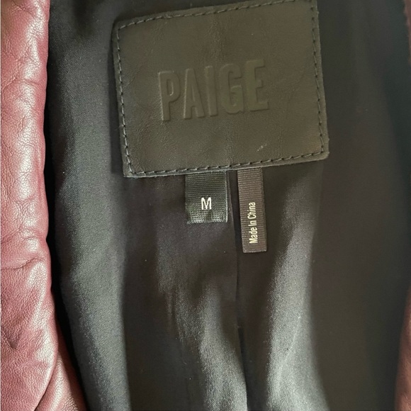 Paige Annika Moto Jacket Dark Red - Picture 2 of 5